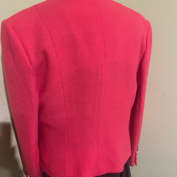 HERBERT GROSSMAN Dergned by Cynthia Sobel Pink Blazer Wool Size Med wool - Picture 7 of 9